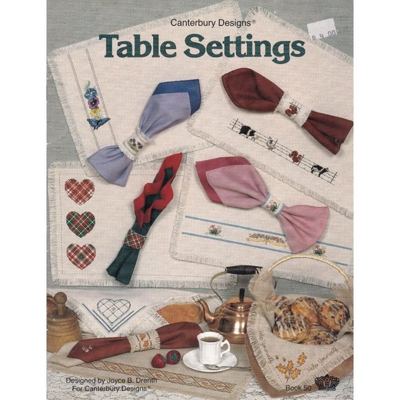 Vintage Cross Stitch Patterns, Table Settings by Joyce Drenth Book 50, Canterbur - Picture 1 of 2